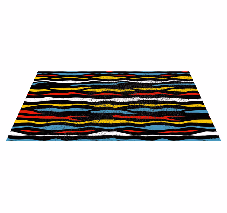 Vinyl Teppich gestreift buntes wellendesign - TenStickers