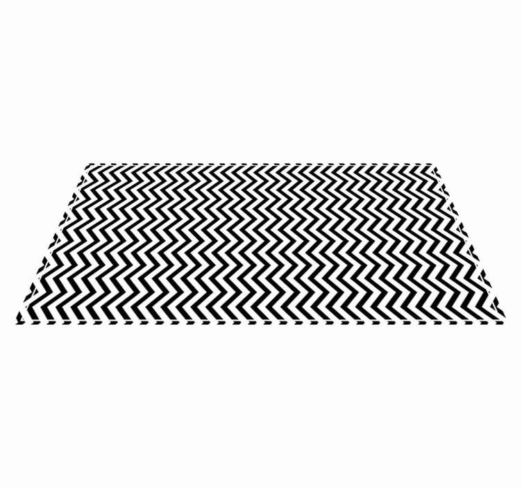 Vinyl Teppich geometrisch chevron schwarz und weiß - TenStickers