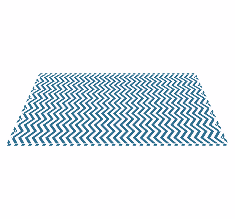 Vinyl Teppich gestreift blau-weißer chevron-stil - TenStickers