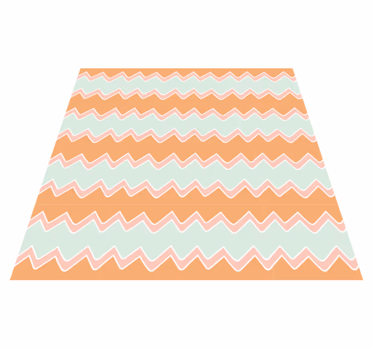Vinyl Teppich geometrisch beiges und blaues zickzack-muster - TenStickers
