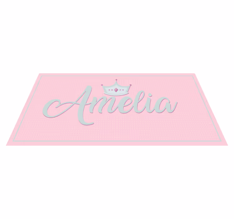 Vinyl Teppich mit Namen gekrönter rosa name - TenStickers