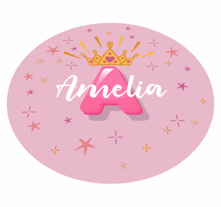 Vinyl Teppich kindlich prinzessin personalisierter name - TenStickers