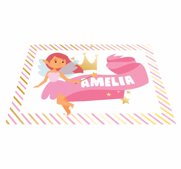 Vinyl Teppich kindlich benutzerdefinierte fee prinzessin - TenStickers