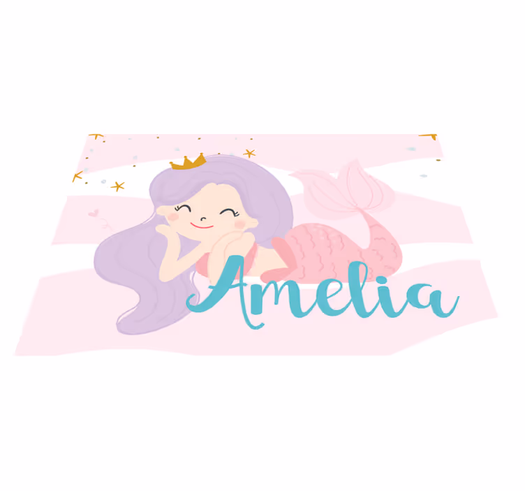 Vinylteppich kindlich Name der meerjungfrau-prinzessin - TenStickers