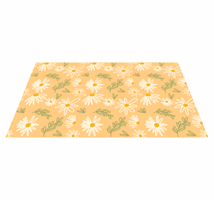 Vinyl Teppich Blumen fröhliches gänseblümchenmuster - TenStickers