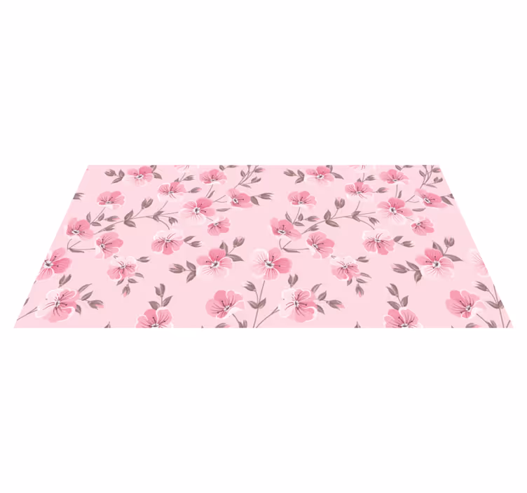 Vinyl teppich blumen in zarter rosa harmonie - TenStickers