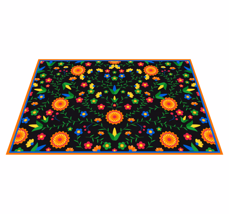 Vinyl Teppich Blumen farben lebendiges motiv - TenStickers