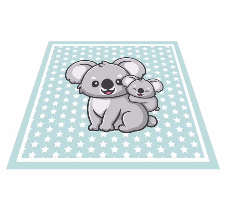 Vinyl Teppich Kinderzimmer koala-mama und -baby - TenStickers