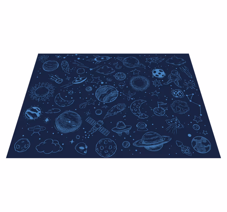 Vinyl Teppich Sterne blaues kosmisches abenteuer - TenStickers