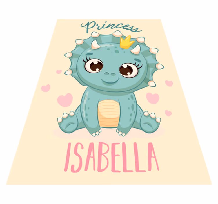 Vinyl Teppich kindlich dinosaurierprinzessin mit namen - TenStickers