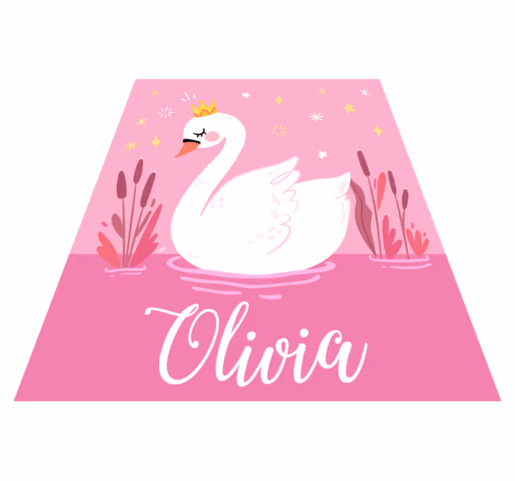 Vinyl Teppich kindlich schwanenprinzessin mit namen - TenStickers