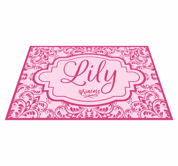 Vinyl Teppich mit Namen prinzessinnen-blumendesign - TenStickers