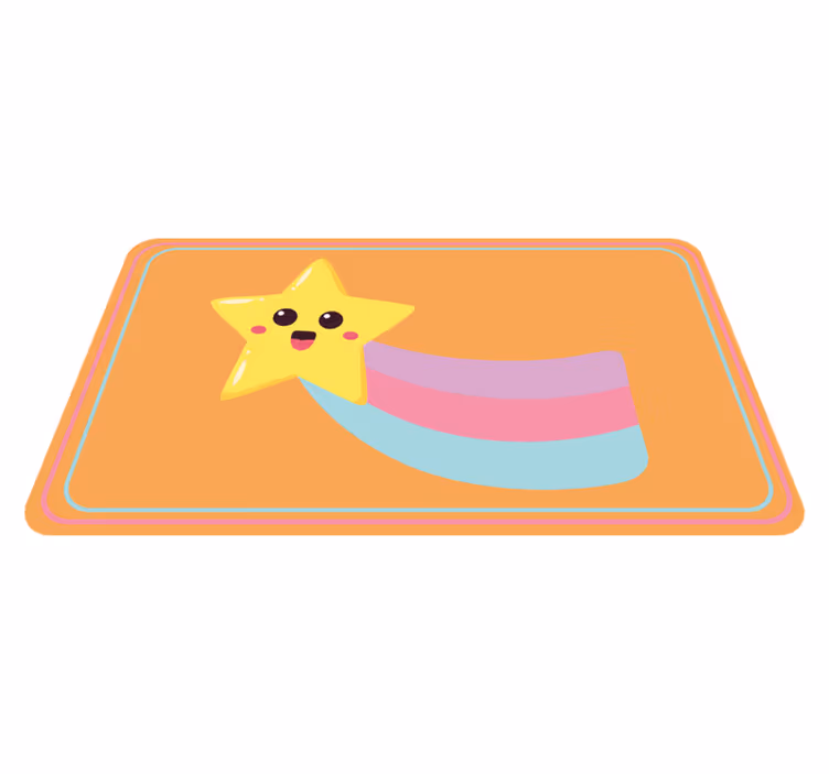Vinyl Teppich Kinderzimmer lächelnder stern regenbogen - TenStickers