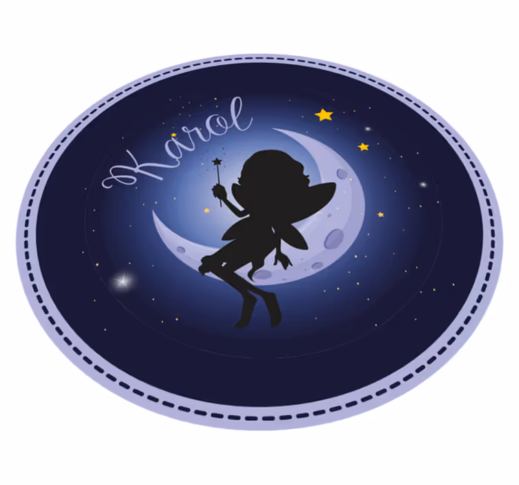Vinyl Teppich kindlich fee mondlicht mit namen - TenStickers