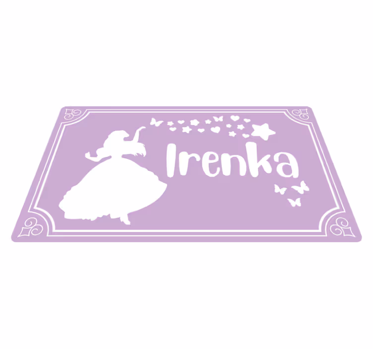 Vinyl Teppich kindlich zauberprinzessin mit namen - TenStickers