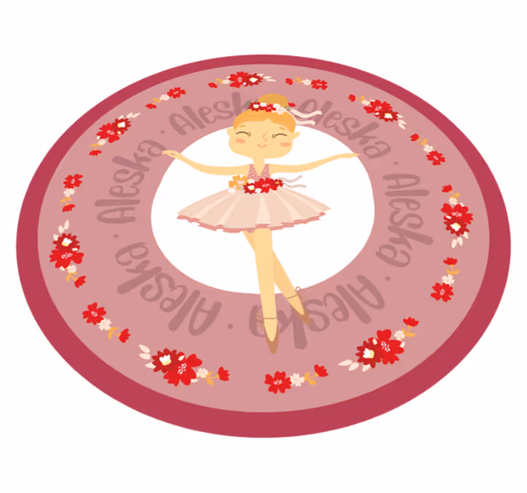 Vinyl Teppich kindlich balletttanz mit namen - TenStickers