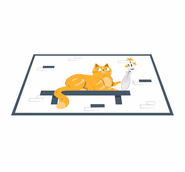 Vinyl Teppich kindlich verspielte katzenszene - TenStickers