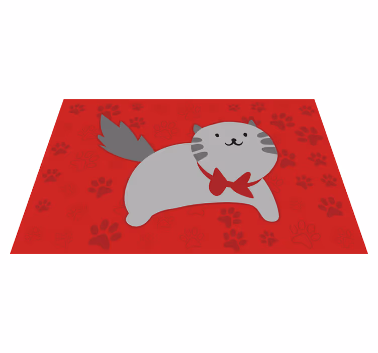 Vinyl Teppich Tiere fröhliche katzenillustration - TenStickers