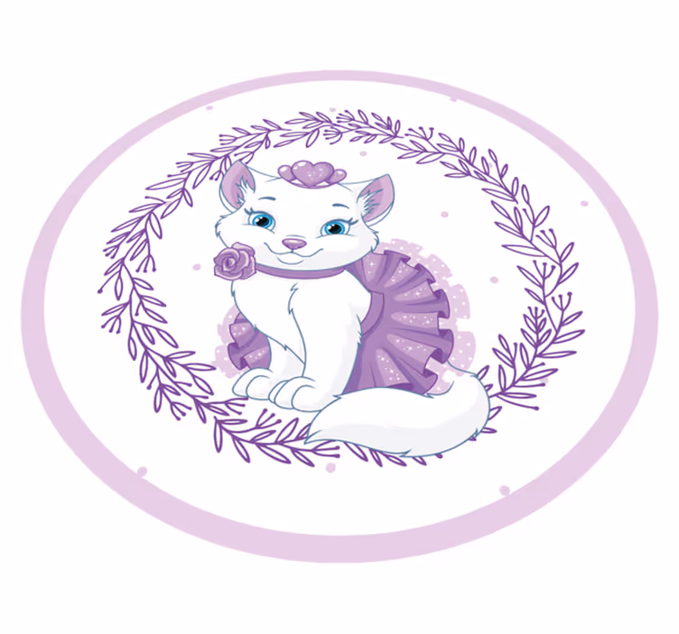 Vinyl Teppich Baby lila blumenkätzchen - TenStickers