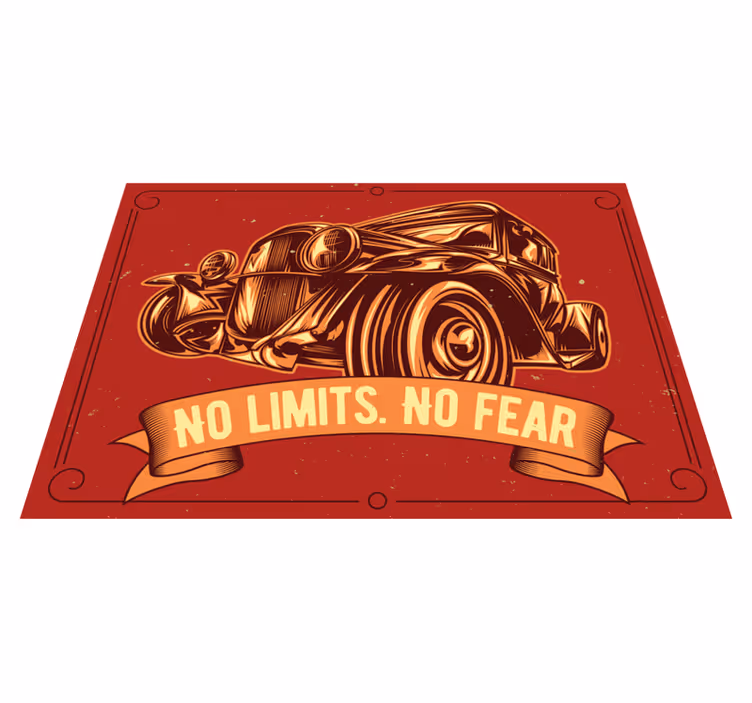 Vinyl Teppich Text oldtimer-illustration - TenStickers
