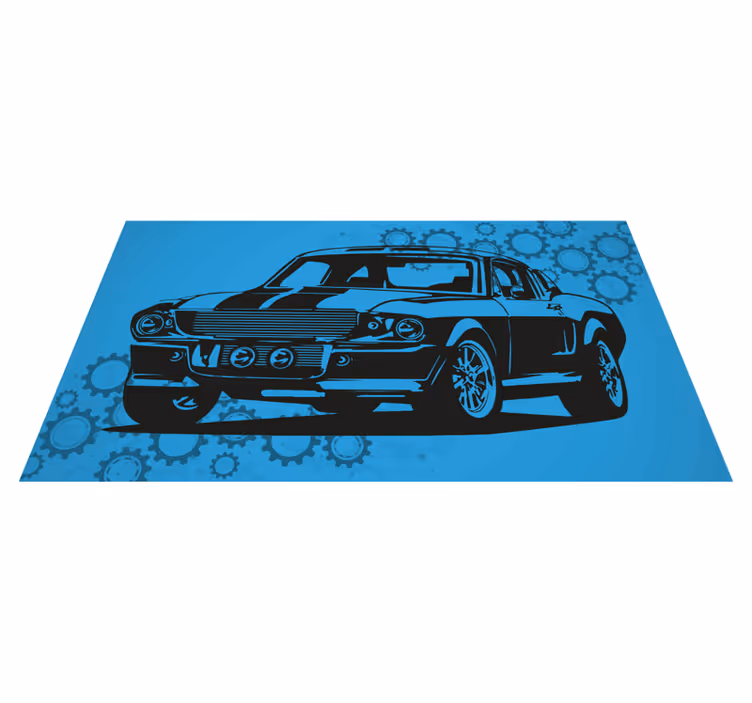 Vinyl Teppich kindlich zeitlose automobildarstellung - TenStickers