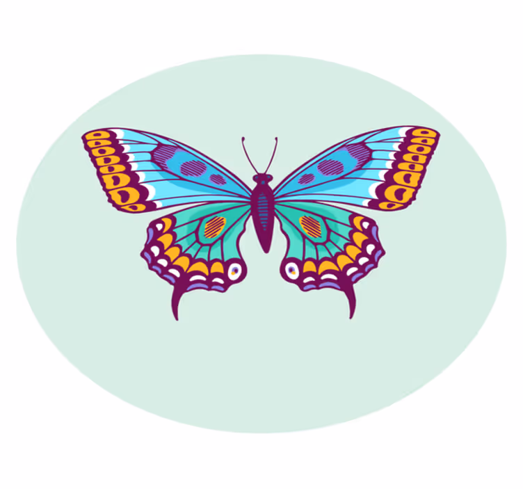 Vinyl Teppich Tiere bunter großer schmetterling - TenStickers
