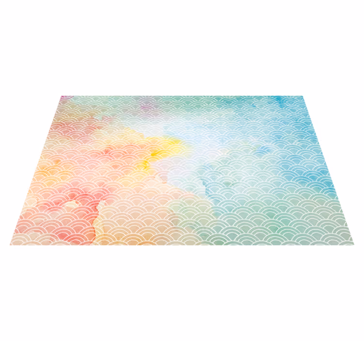 Vinyl Teppich geometrisch pastellfarbenes wellenmotiv - TenStickers