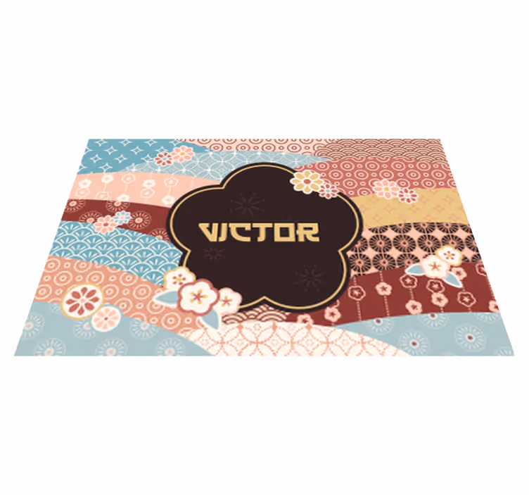 Vinyl Teppich mit Namen buntes muster - TenStickers