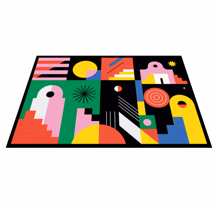 Vinyl Teppich geometrisch mutige, moderne formen - TenStickers