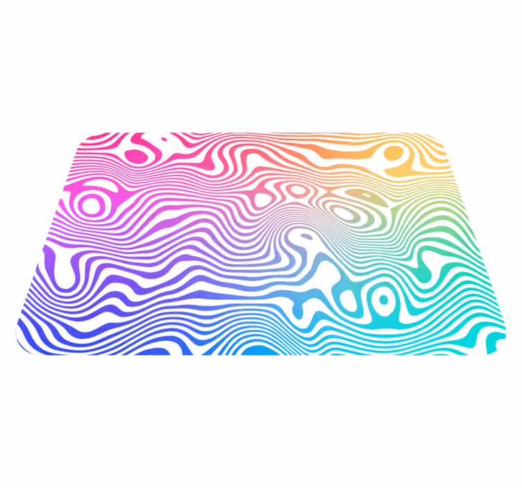 Vinyl Teppich gestreift lebendige wellenelemente - TenStickers