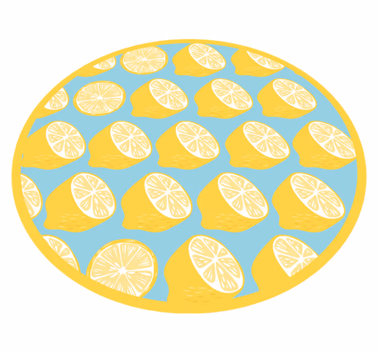 Vinyl Teppich Küche zitronenscheibenmotiv - TenStickers