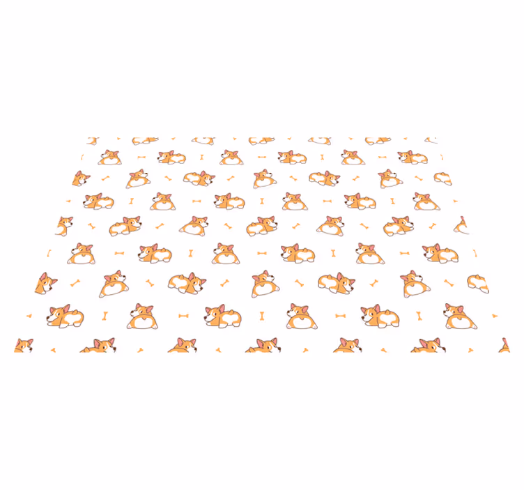 Vinyl Teppich Kinderzimmer süße corgi-figuren - TenStickers