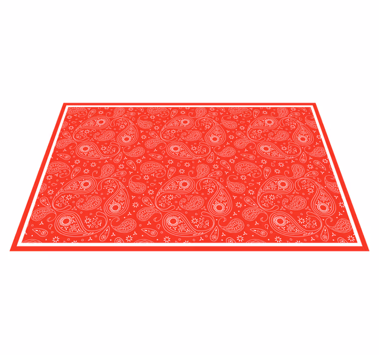 Vinyl Teppich Weltkarte rotes paisleymuster - TenStickers