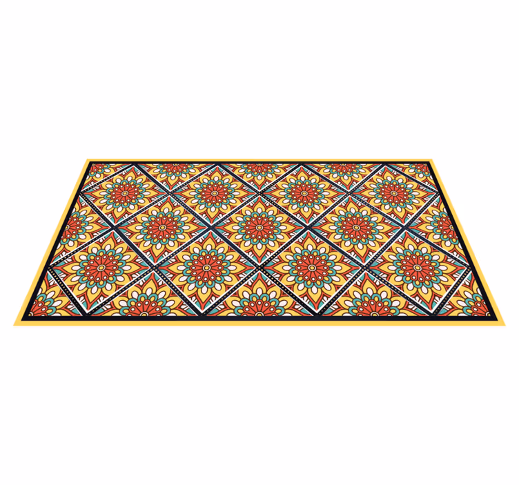 Vinyl Teppich Fliesenoptik bunte geometrische motive - TenStickers