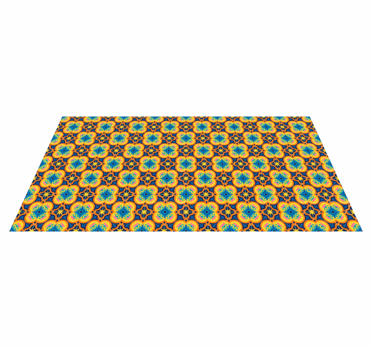 Vinyl Teppich Wohnzimmer lebendige blumenillustration - TenStickers