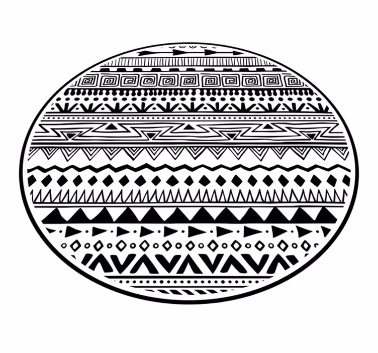 Vinyl Teppich Ethnisch schwarz-weiß-muster - TenStickers