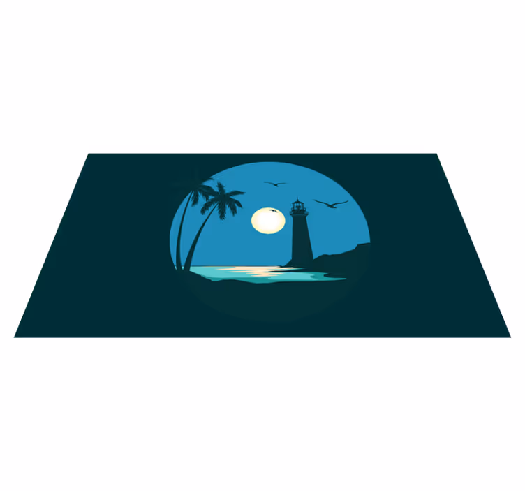 Vinyl Teppich Natur leuchtturmszene an der küste - TenStickers
