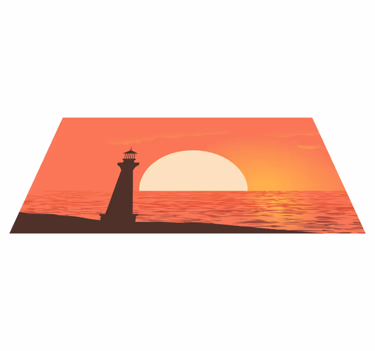 Vinyl teppich natur küsten sonnenuntergang blick - TenStickers