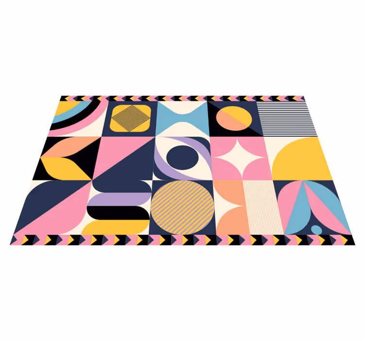 Vinyl teppich geometrisch farbsegmente - TenStickers