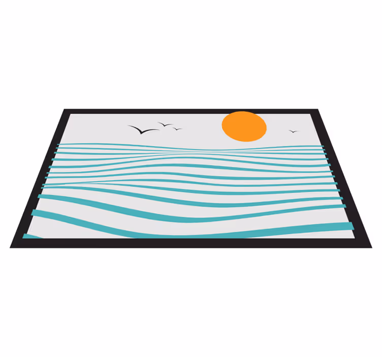 Vinyl Teppich modern sonnenuntergang wellen - TenStickers