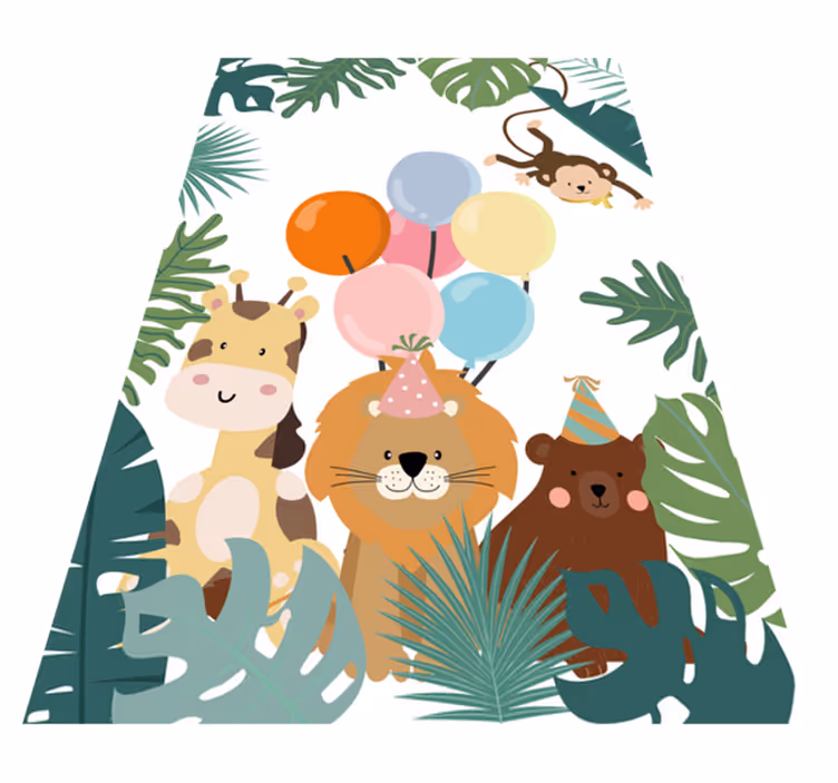 Vinyl Teppich Kinderzimmer safari-tier-feier - TenStickers