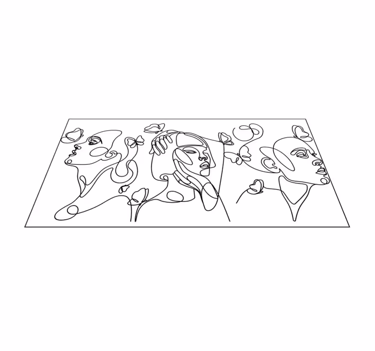Vinyl Teppich modern outlime art gesichter - TenStickers