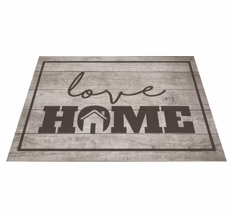 Vinyl Teppich Text holzliebe nach hause - TenStickers