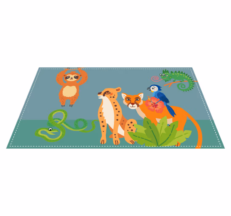 Vinyl Teppich Tiere dschungeltierspielplatz - TenStickers