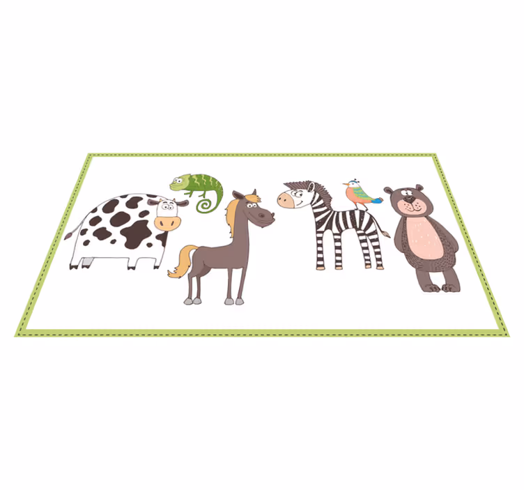 Vinyl Teppich Kinderzimmer süße tierfreunde - TenStickers