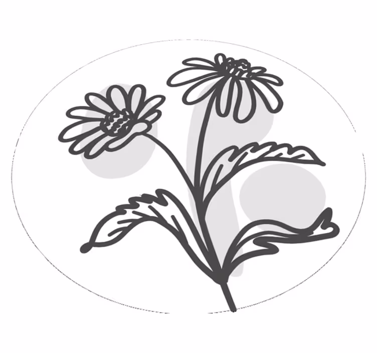Vinyl Teppich rund stilvolles blumenmotiv - TenStickers