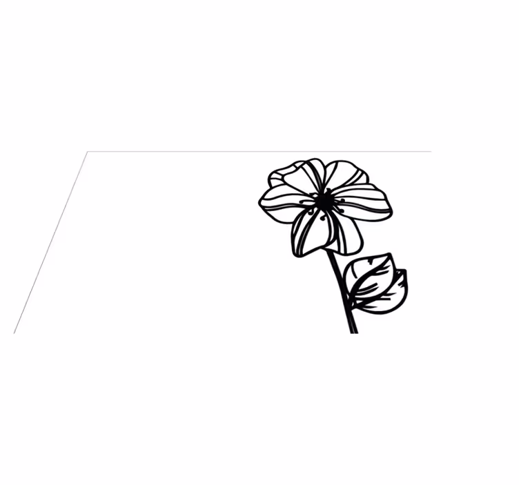 Vinyl Teppich Blumen elegantes schwarz-weißes design - TenStickers