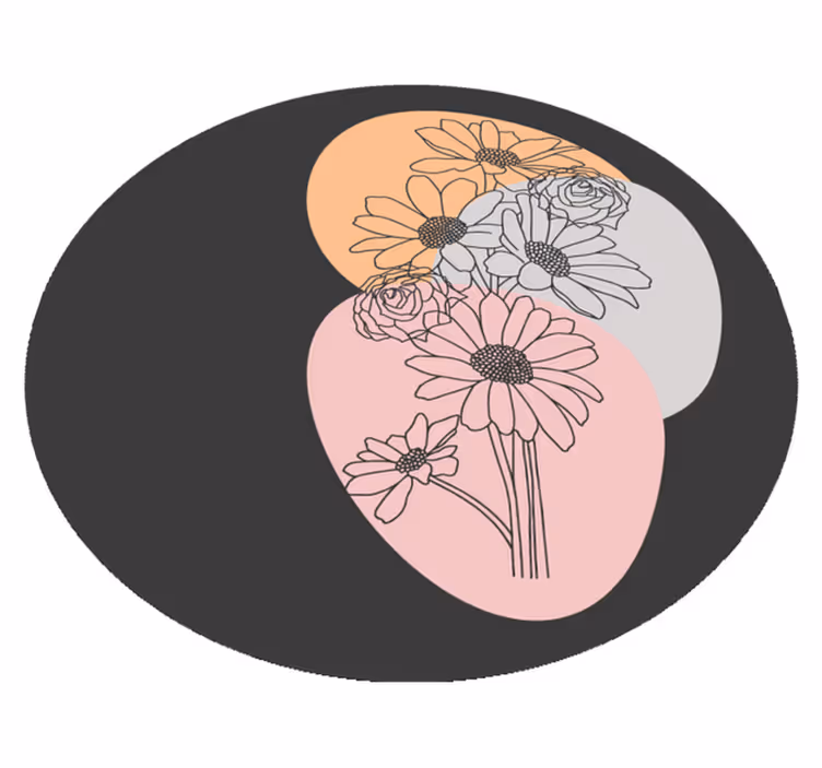 Vinyl Teppich Blumen kreiskomposition - TenStickers