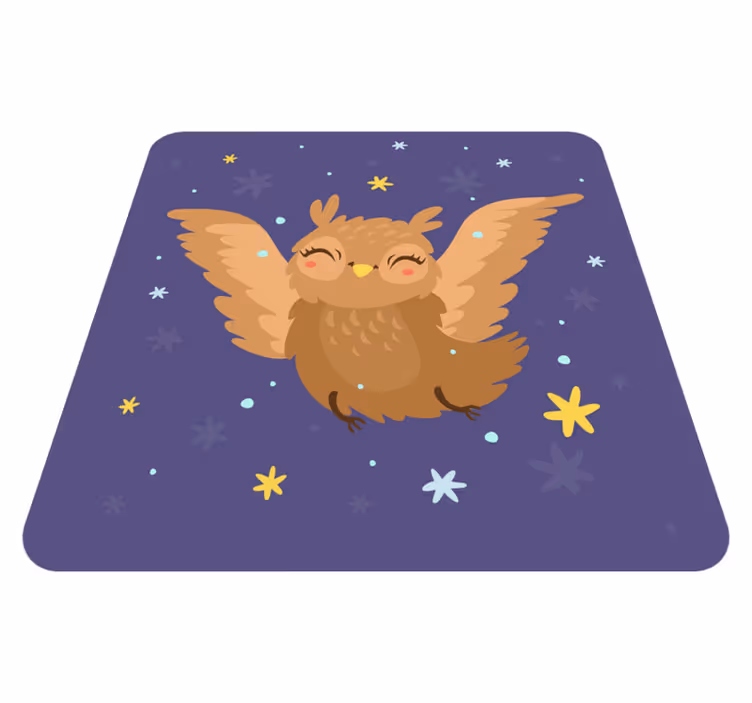 Vinyl Teppich kindlich fröhliches eulen-design - TenStickers