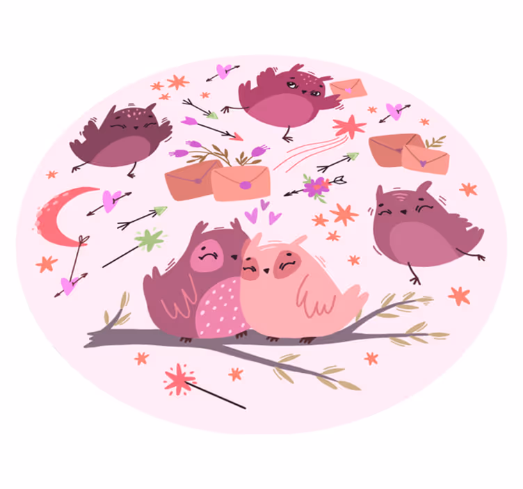 Vinyl Teppich Kinderzimmer lila eulen - TenStickers